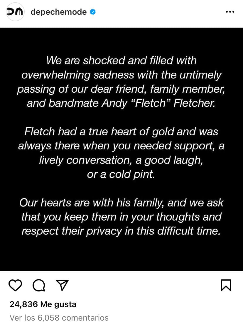 Comunicado Depeche Mode
