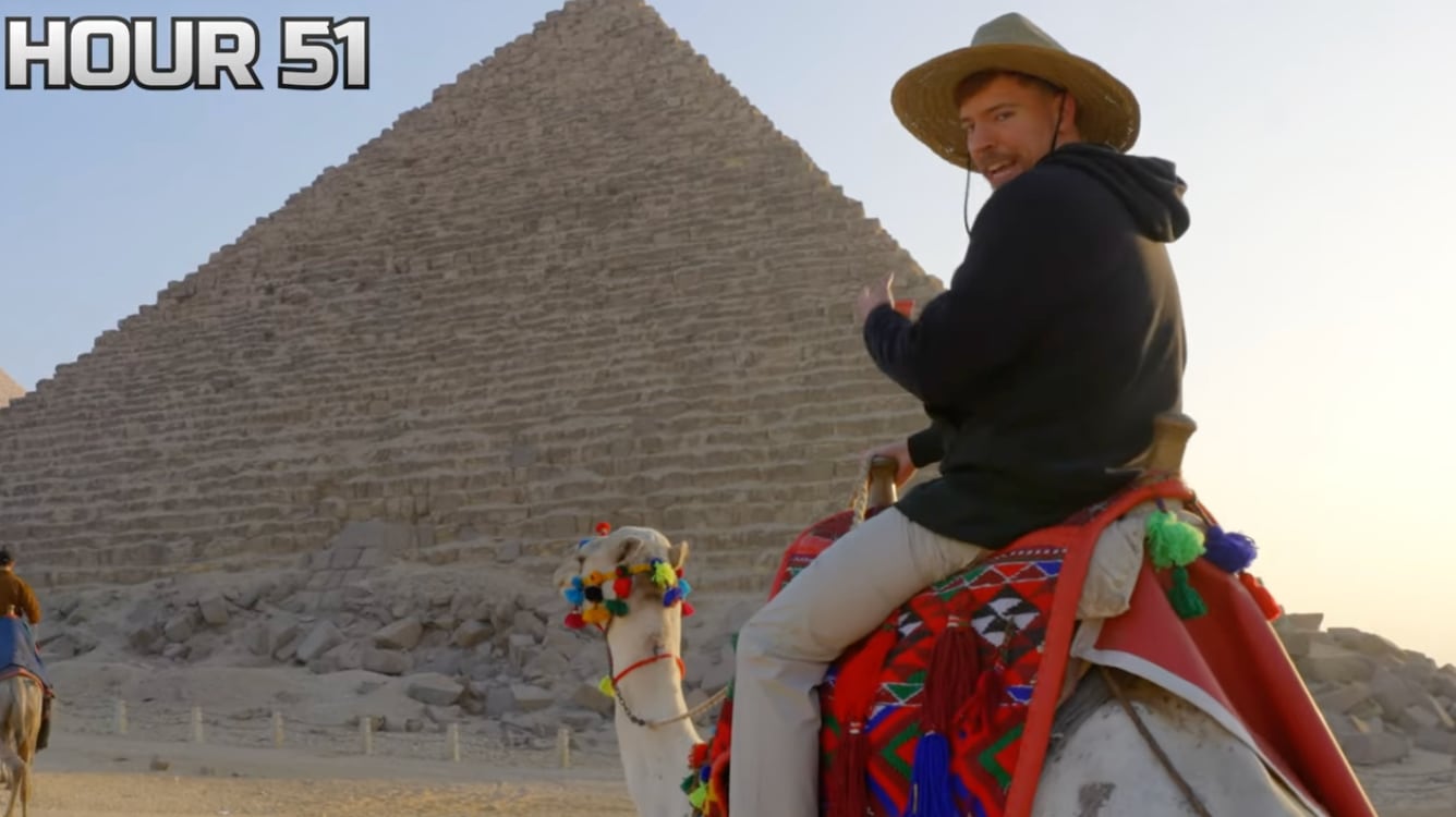 MrBeast graba un exclusivo video en la Gran Pirámide de Guiza