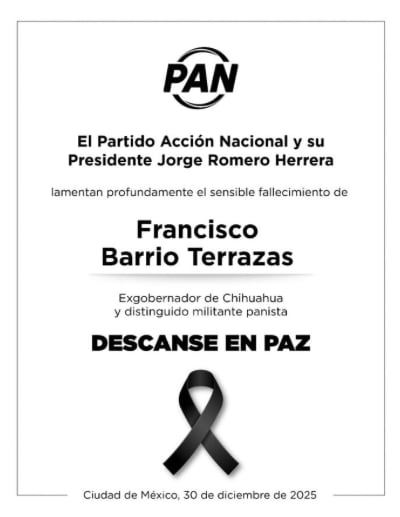Muerte Francisco Barrio Terrazas, exgobernador de Chihuahua