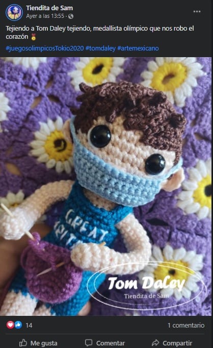 Artesana mexicana crea muñeco de Tom Daley
