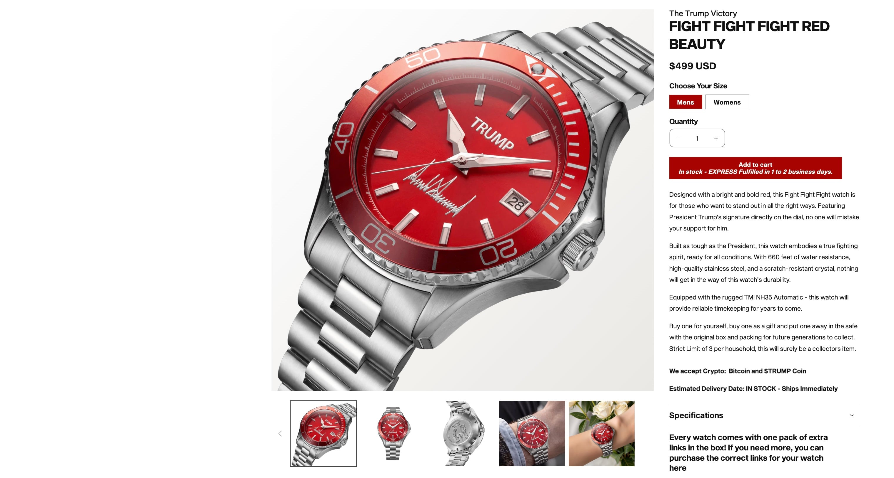 Donald Trump promociona su nuevo reloj