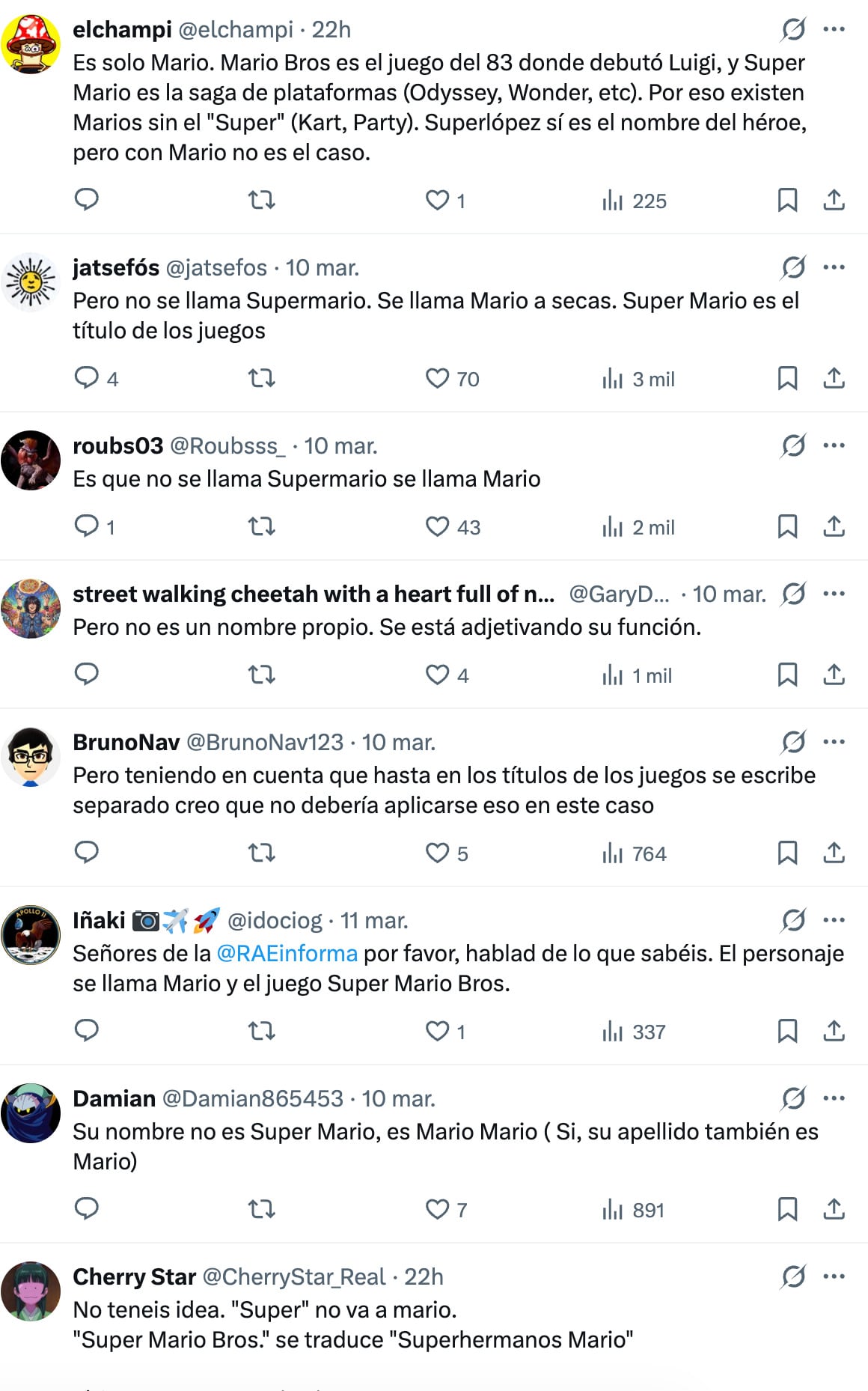 Fans debaten con la RAE por el prefijo de Super Mario
