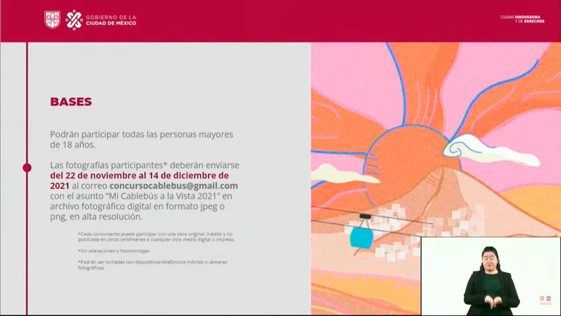 Captura de video de concurso de fotografía del cablebús