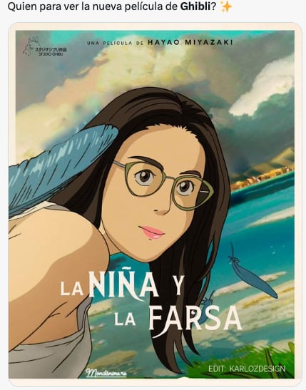 Memes de Geraldine Fernández quien mintió sobre trabajar en Studio Ghibli