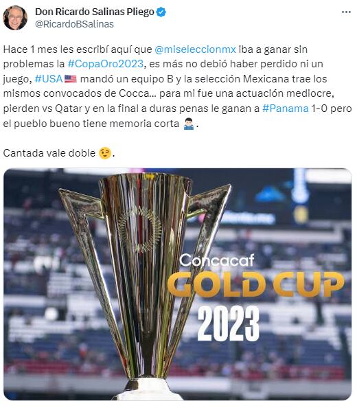 Ricardo Salinas Pliego opina de la Selección Mexicana