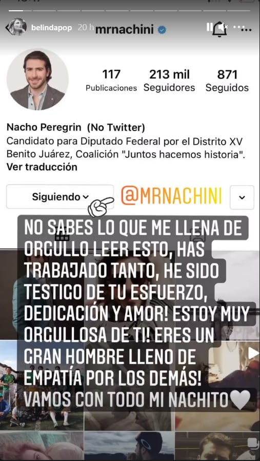 Belinda apoyo hermano