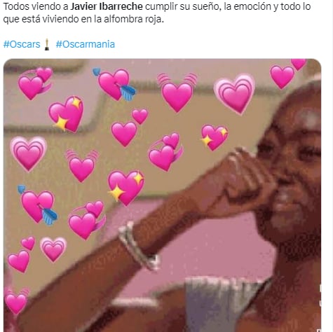 Meme de Javier Ibarreche en los Premios Oscar 2023.