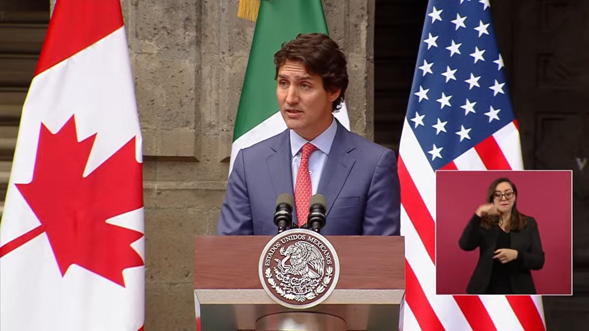 Justin Trudeau en Palacio Nacional