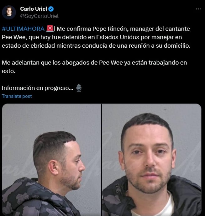 Pee Wee, detenido por conducir ebrio