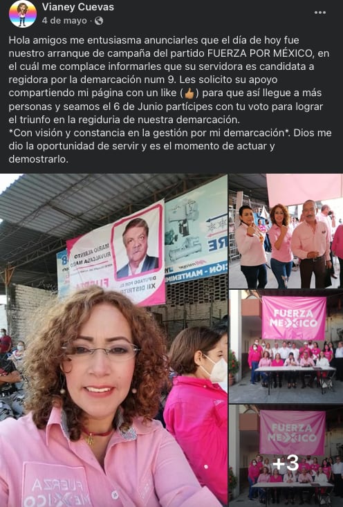 Vianey Cuevas candidata a regidora de la demarcación 9/ perfil de Facebook