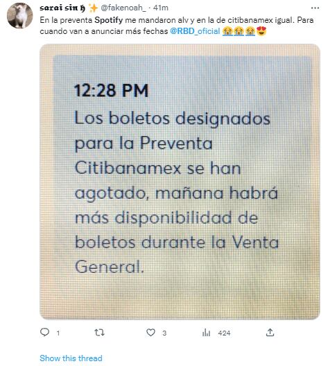 Reacciones a la caída de Spotify por euforia de boletos para RBD