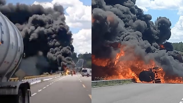 ¿Qué pasó en la autopista Mazatlán-Durango? Pipa vuelca y se incendia (VIDEO)