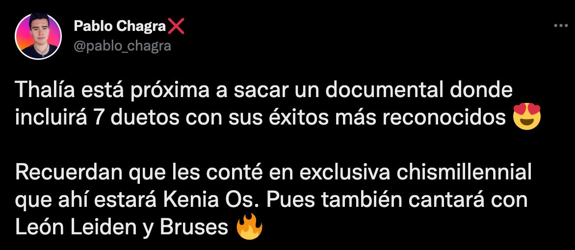 Thalía está realizando su documental