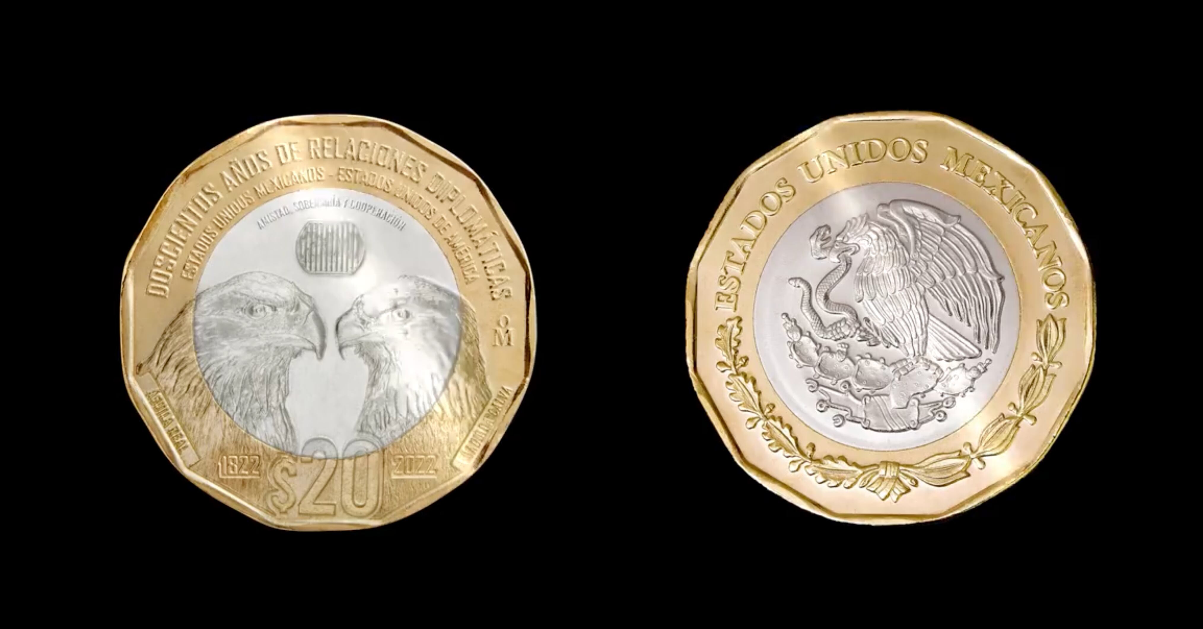 Diseño de la bonita moneda de $20 que ya salió a circulación