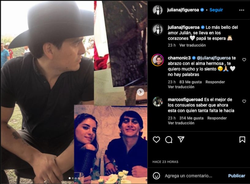 Juliana Figueroa despide a su hermano Julián con fotos de cuando fueron felices