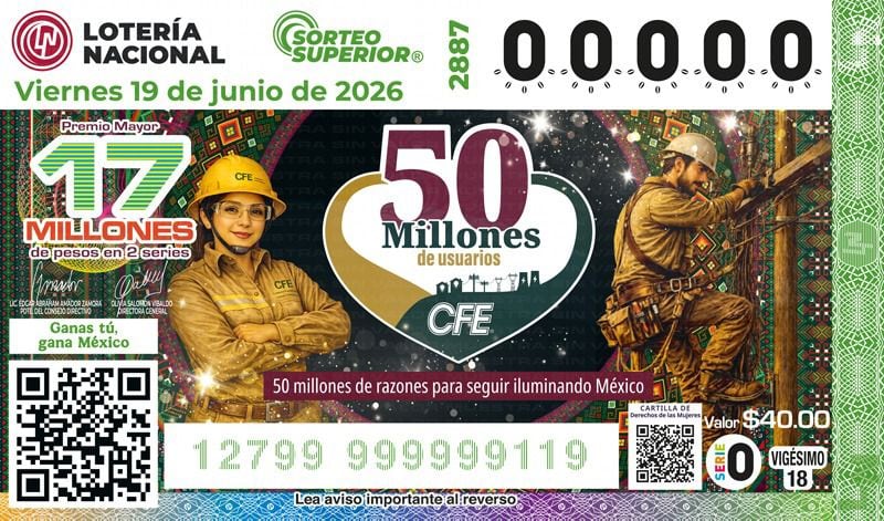 Sorteo Superior No. 2887 tendrá premio mayor de 17 millones de pesos
