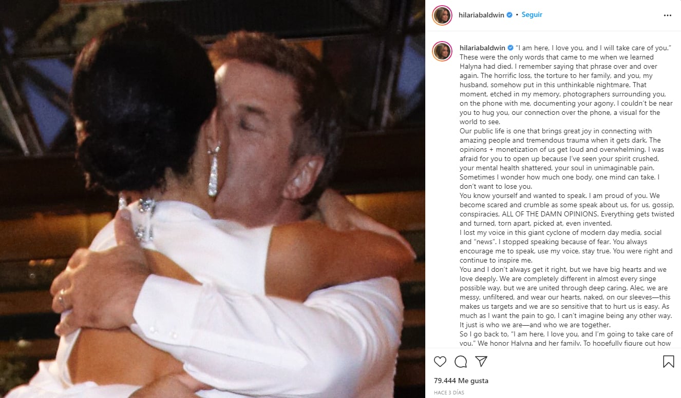 Mensaje de Hilaria Baldwin a su esposo
