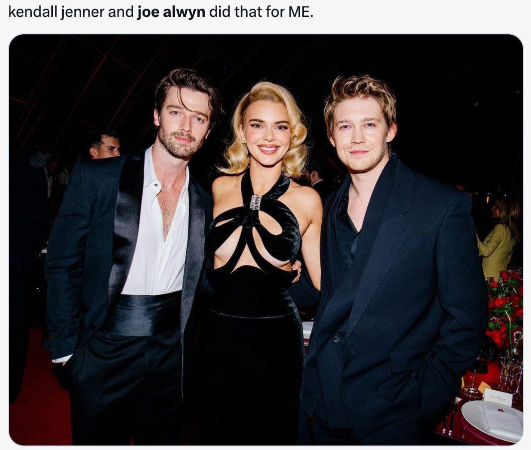 Joe Alwyn le dio like a una foto de Kendall Jenner y los fans de Taylor Swift lo están cancelando