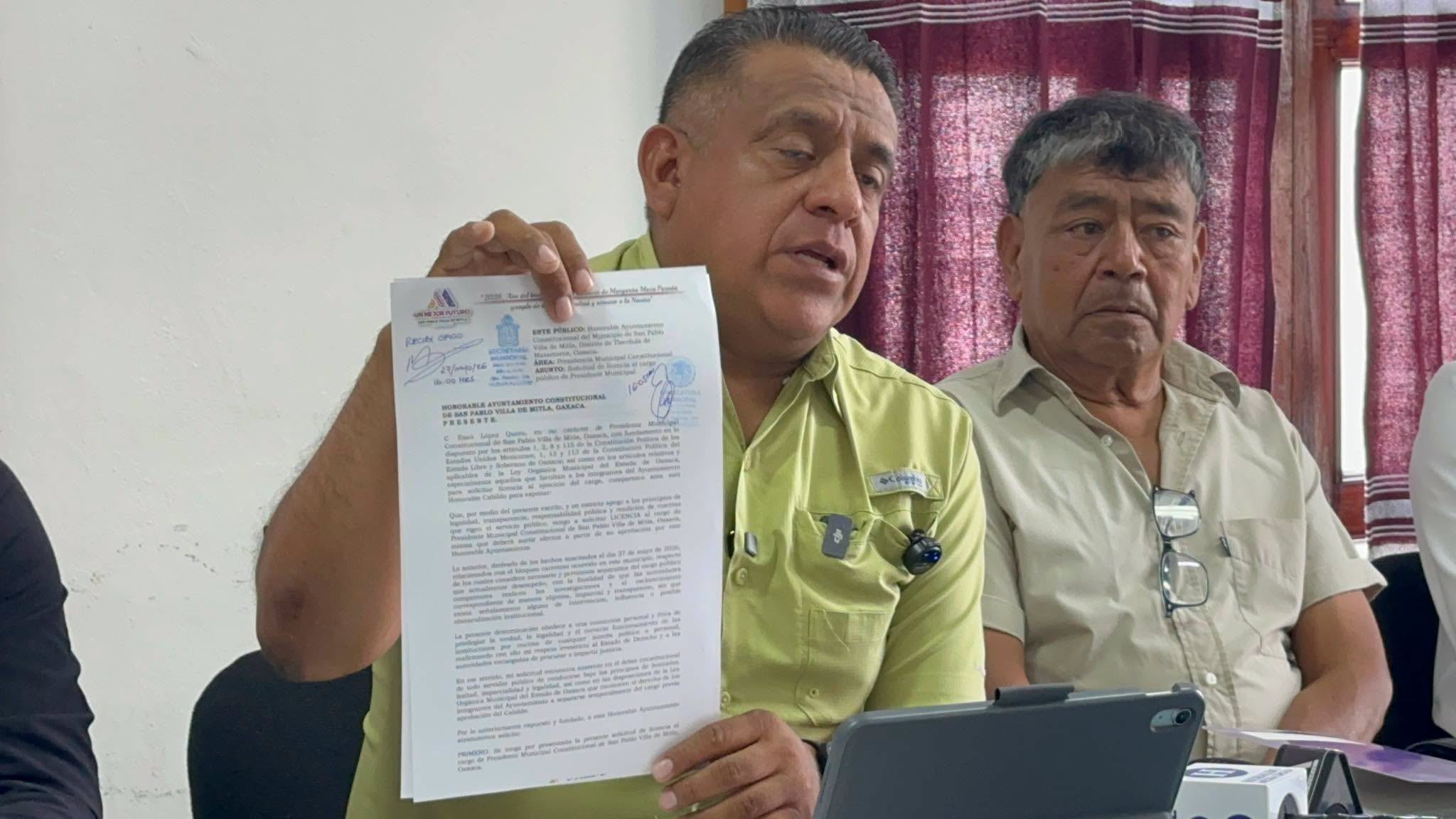 Esaú López deja alcaldía de Mitla tras violencia en bloqueo de la CNTE