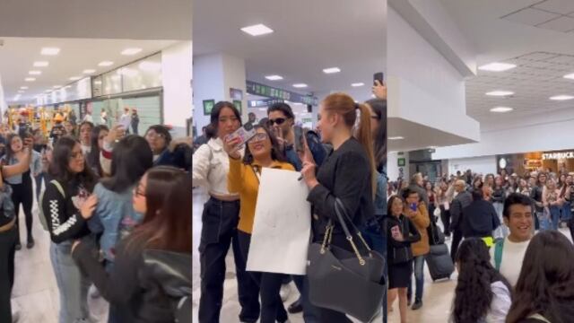 Fans reciben a Erick Brian integrante de CNCO en el AICM