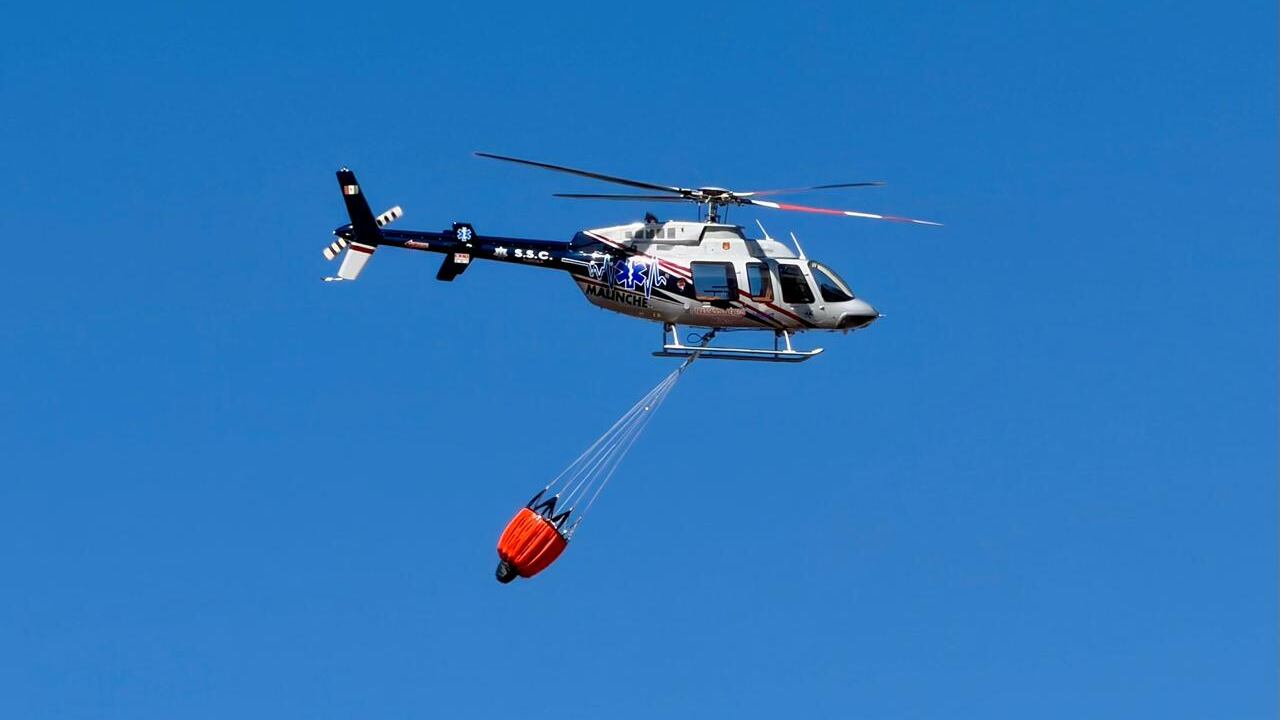 SSC despliega apoyo aéreo para sofocar dos incendios en Tlaxcala
