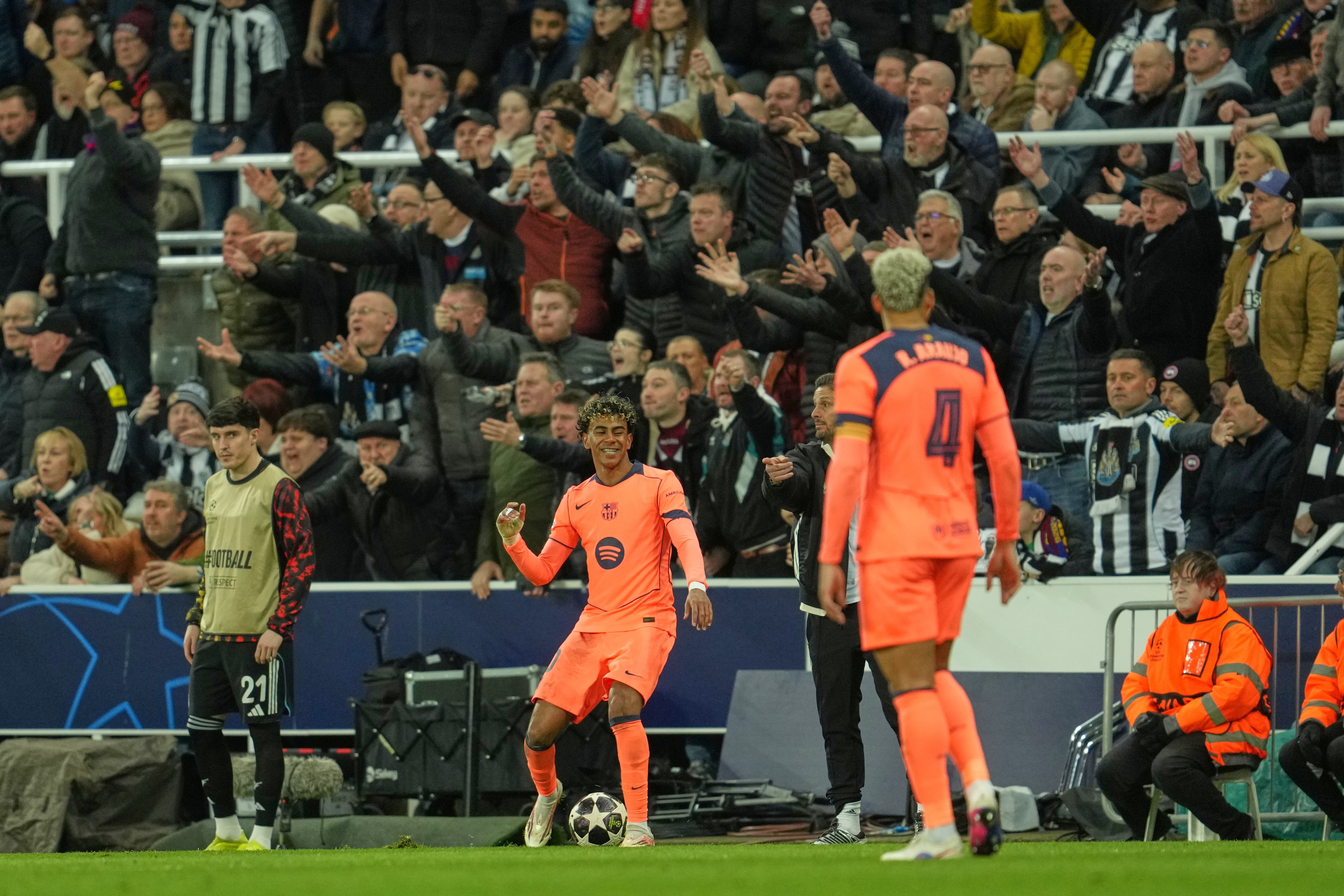 Barcelona rescata empate ante Newcastle en la ida de octavos de Champions League.