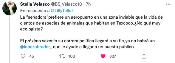 Usuarios criticaron a Lilly Téllez por su comentario sobre el decreto de AMLO respecto al Lago de Texcoco como Área Natural. Protegida.