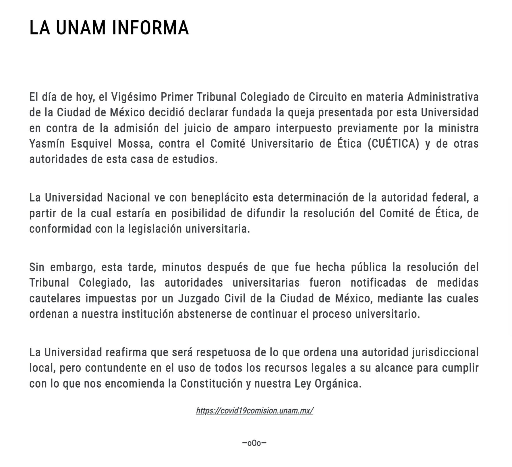 UNAM Boletín Informativo