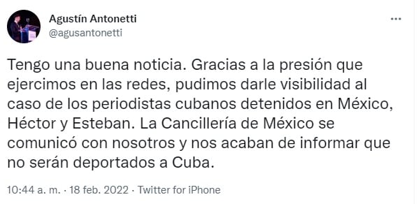 Periodistas de Cuba no serán deportados