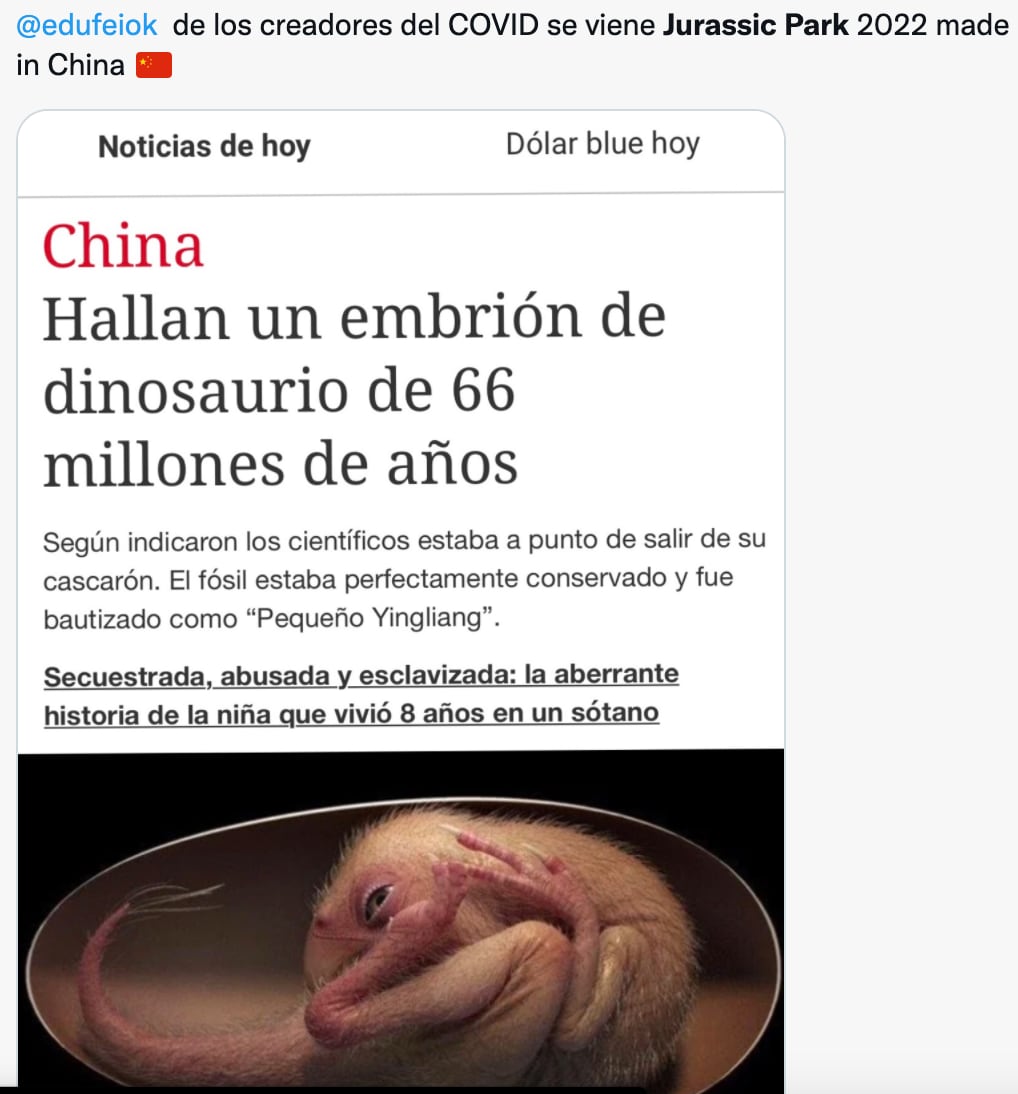 Hallazgo de embrión de dinosaurio desata memes de 'Jurassic Park'