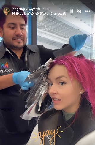 Angelique Boyer se pinta el cabello de rosa ¿Por Vico Paz?
