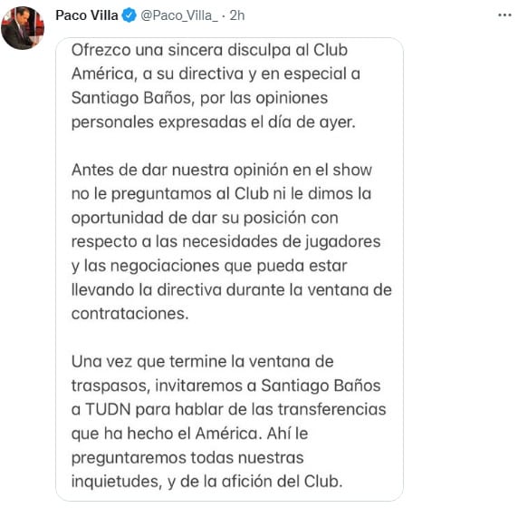 Comunicado Paco Villa