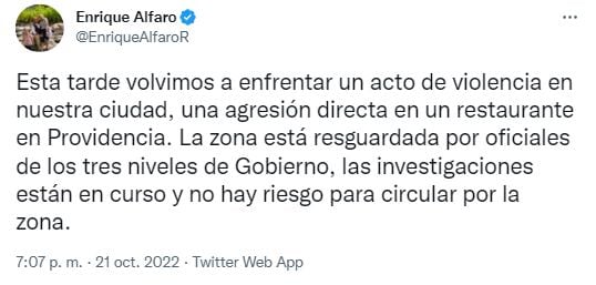 Balacera afuera de Sonora Grill en Providencia; Guadalajara