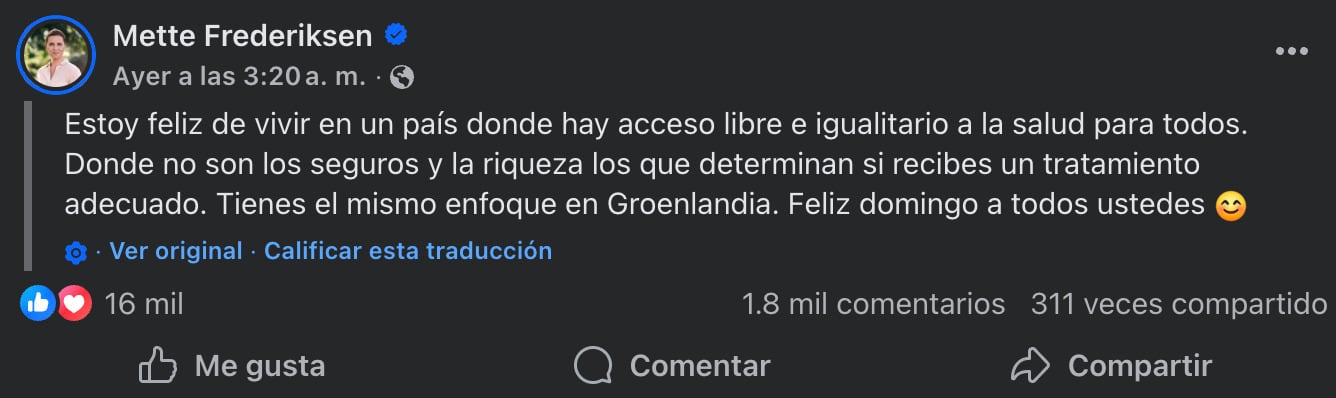Primera ministra de Dinamarca envía mensaje a Donald Trump