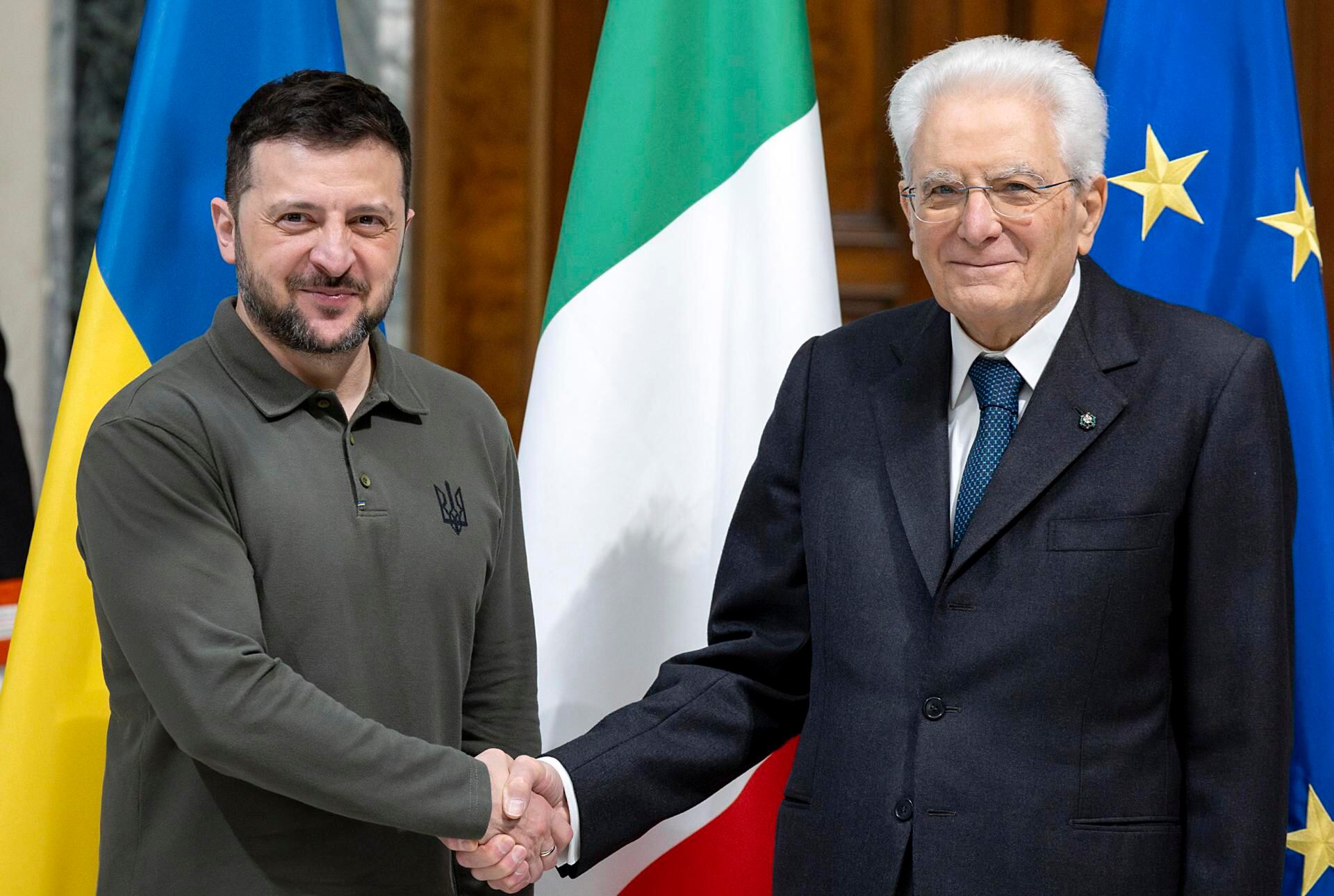 Volodímir Zelenski se reúne con Sergio Mattarella, presidente de Italia