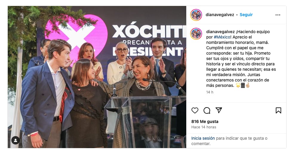 Hija de Xóchitl Gálvez aclara cargo honorario