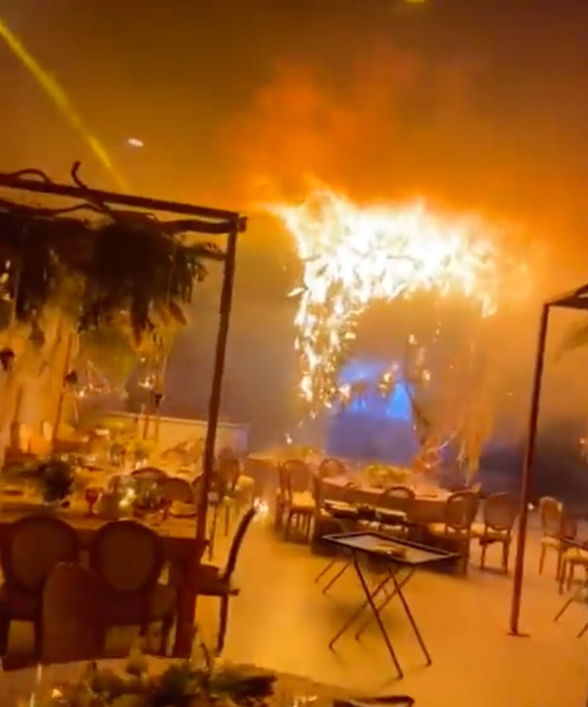 Pirotecnia causa incendio en una boda