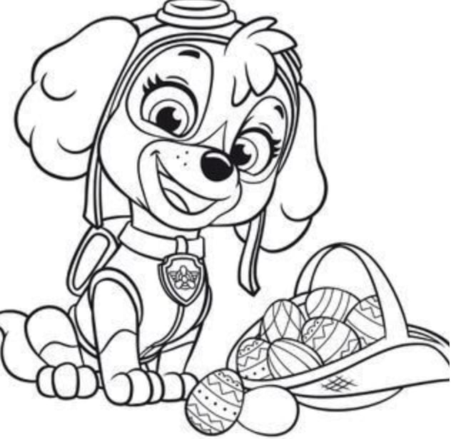 Sky de Paw Patrol de primavera celebra la Pascua