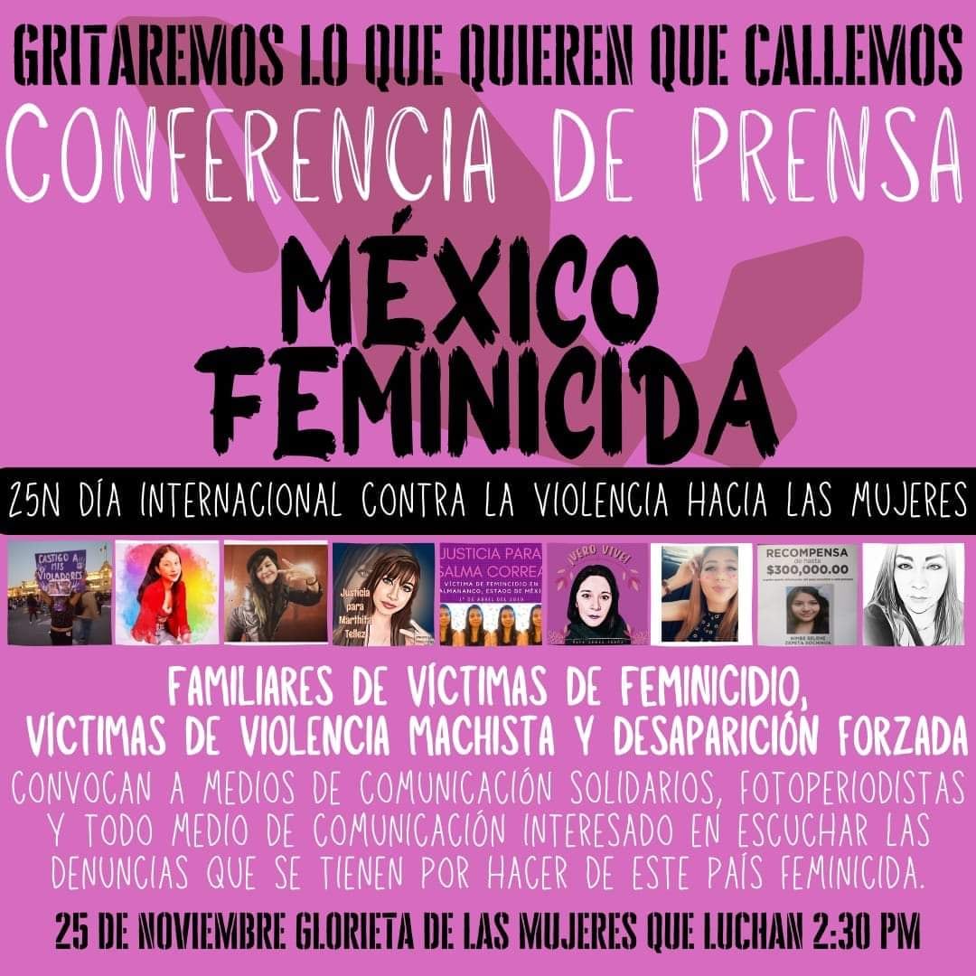 Convocatoria a conferencia de prensa de víctimas del Edomex
