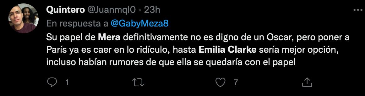 Paris Hilton como ‘Mera’ en Aquaman 2 no convence; fans querían a Emilia Clarke