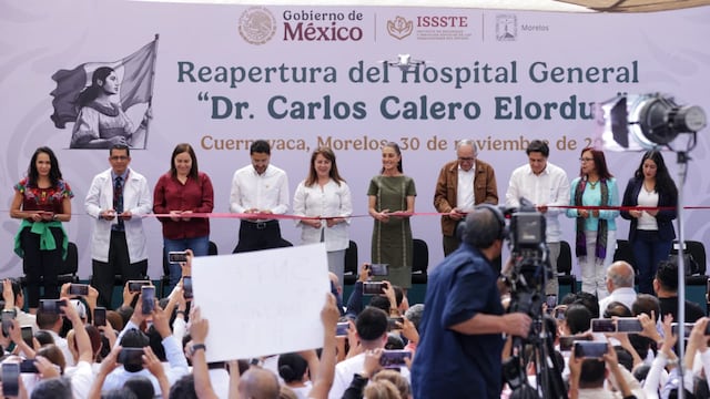 Claudia Sheinbaum y Martí Batres reabren el Hospital General “Dr. Carlos Calero Elorduy” en Morelos.