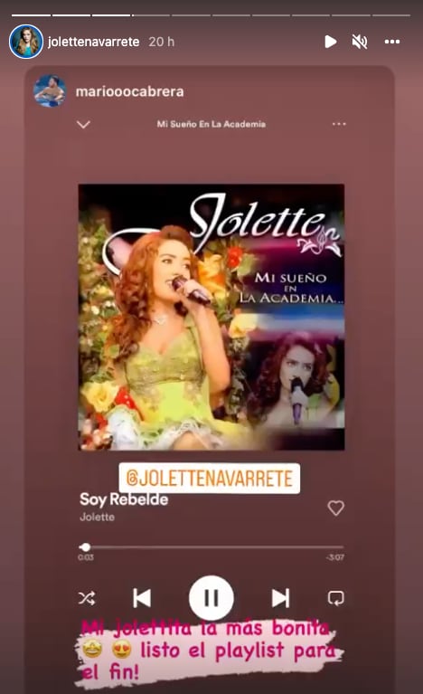 Jolette presume a fans escuchándola