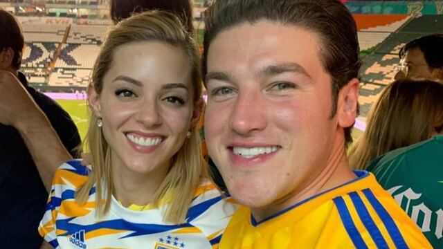 Samuel García y Mariana Rodríguez, enfundados en camiseta del Club Tigres