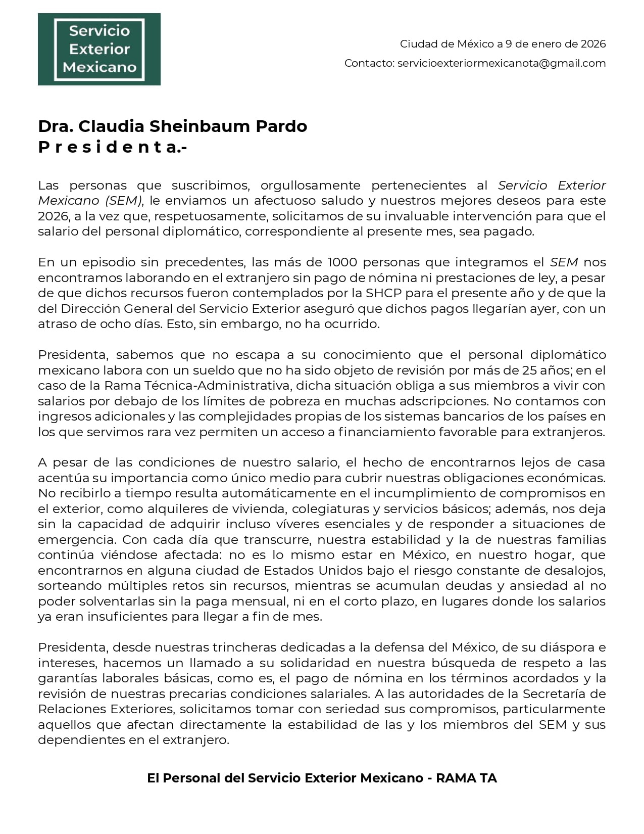 Carta del Servicio Exterior Mexicano