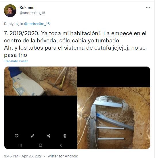 Andrés Cantó muestra el proceso de su cueva.