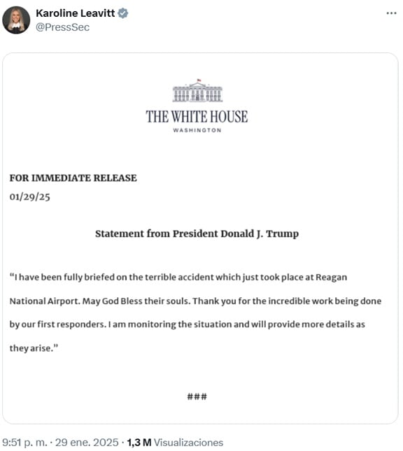Donald Trump se pronunció por accidente en aeropuerto Ronald Reagan, en Washington D.C.