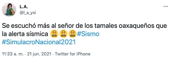 Tuit sobre simulacro