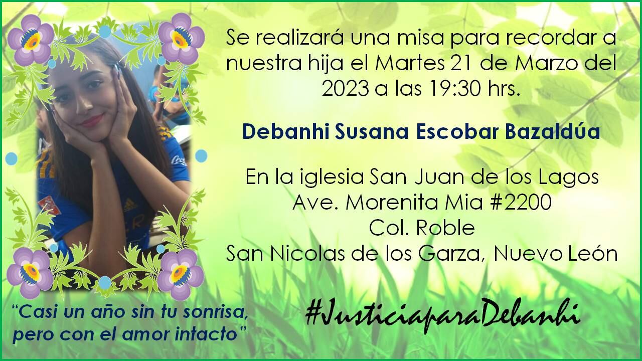 Misa aniversario Debanhi