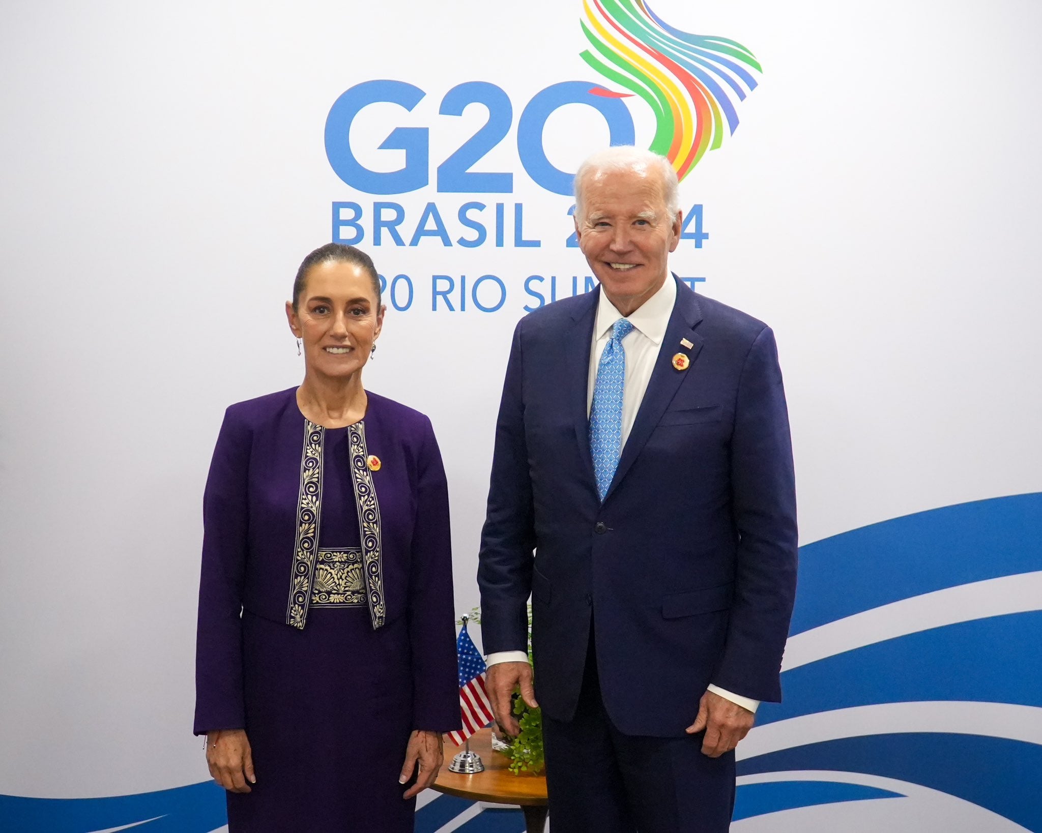 Claudia Sheinbaum se reúne con Joe Biden en el G20
