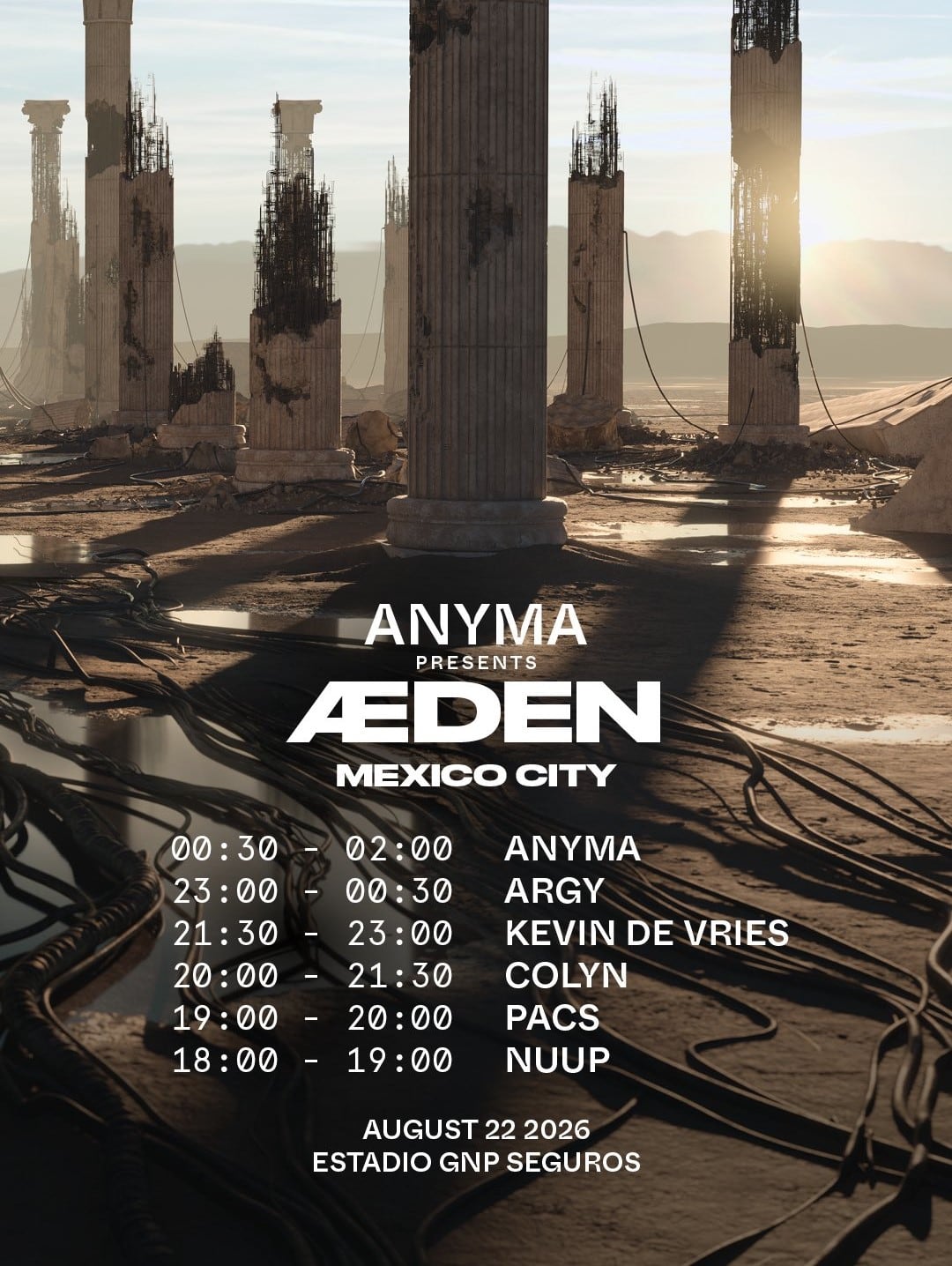 Horario concierto de Anyma en Estadio GNP Seguros
